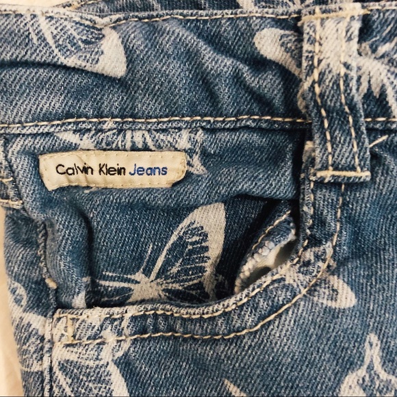 Calvin Klein Butterfly Denim Shorts (4-5T) - Picture 3 of 4
